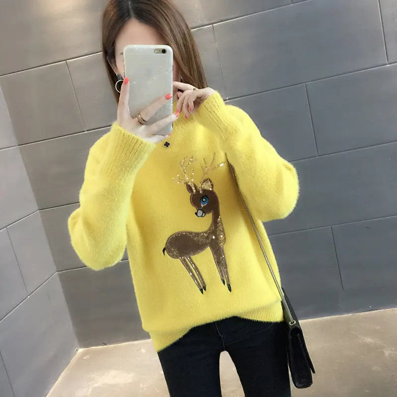 new autumn and winter wear pullover sweater Korean version of the loose bottom net red shirt female foreign gas sweater