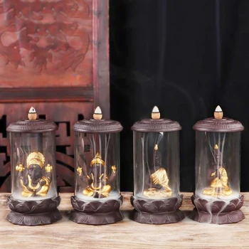 

Backflow Incense Burner Natural Purple Clay Incense Burner Vintage Censer Feng Shui Decor Statue Crafts Adornment Birthday Gift
