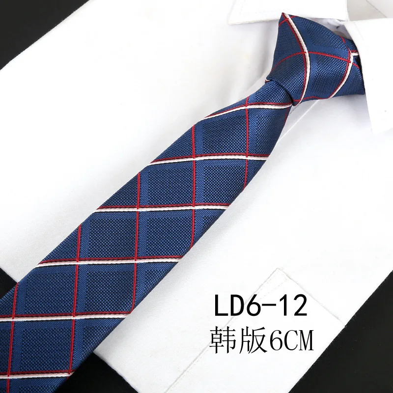 Мужские галстуки 6 см в полоску жаккардовые узкие Аксессуары для галстуков повседневная одежда галстук свадебные официальные деловые вечерние Для худой шеи галстук - Цвет: ZY-LD6-12