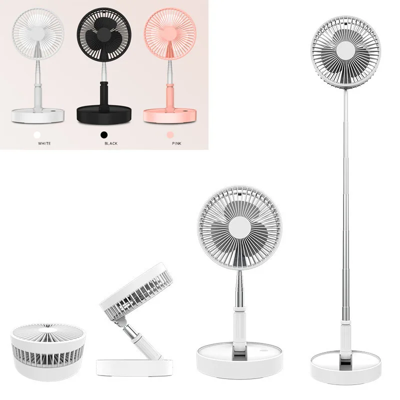 

USB Chargable Portable Foldable Telescopic Fan Multi-Function Desktop Air Cooler Adjustable Travel Gadget Air Cooling Fan Gift