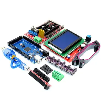 

3D Printer Parts Kit Reprap 1.4 Ramps Mega 2560 R3 Heatbed MK2B 12864 LCD Controller CH340 Cables for 3D Printer