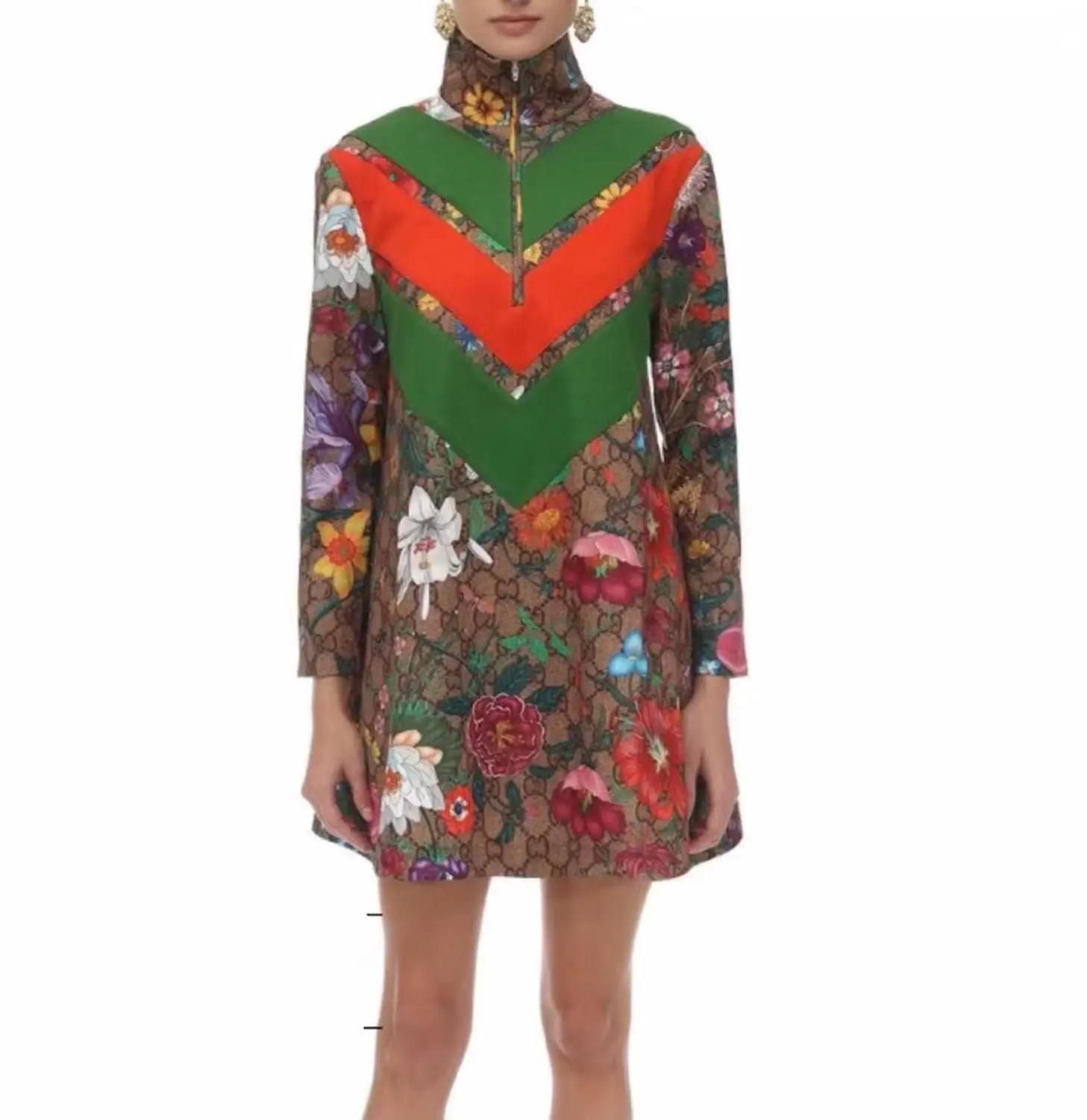 Mais recente Cor Listra Moda Feminina Elegante Vestido Impresso Primavera ремень ретро с высоким поясом ol платье