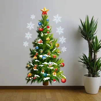 

Christmas Trees with Gifts Festival Party Decoration Wall Stickers Stars Stickers for Home Decoration Party Decals Living Room