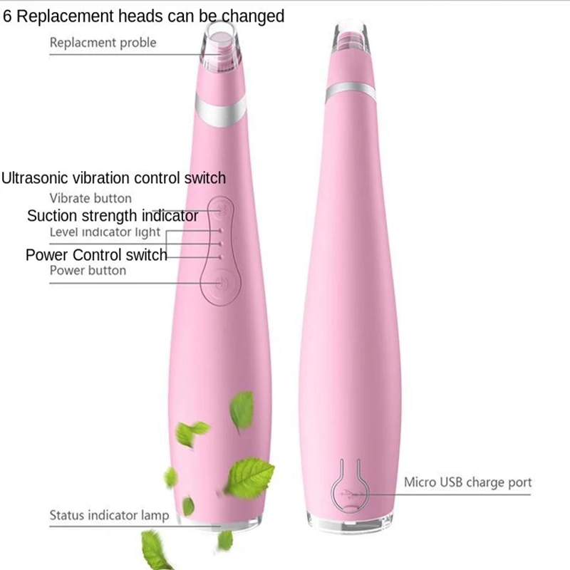 Aspirador de pó Cuidados com a Pele Rosto Sucção Elétrica Nariz Zona Poros Limpo Blackhear Removedor Acne Limpeza Caneta Aperto Clareamento 10 zona poros limpo blackhear removedor acne limpeza