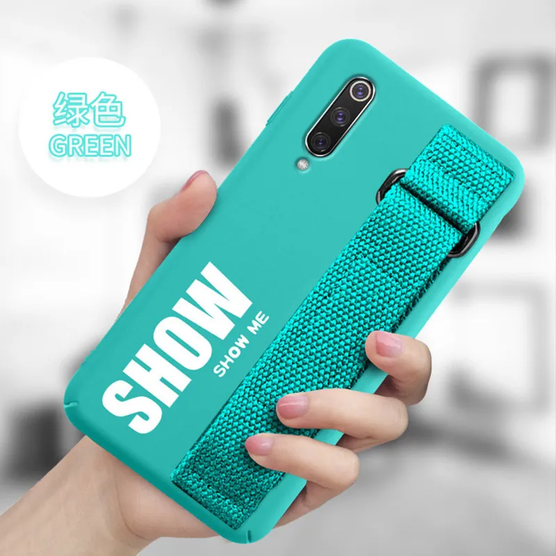 Мягкий чехол из ТПУ для Xiaomi mi 9 SE mi 9, чехол с ремешком на запястье для Xiaomi mi 8 SE mi 8 Red mi K20 Pro - Цвет: Зеленый