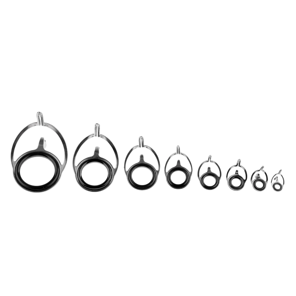 75Pcs/box Fishing Rod Guides Double Foot Stainless Steel Frame Ceramic Ring Reel Care Accessories