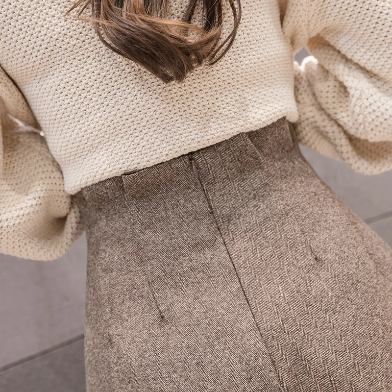 Ceny 2019 nowych kobiet jesień zima szorty z wełny koreański elegancki Lace Up wysoka talia szerokie nogi szorty damskie elegancki wełniany spodenki