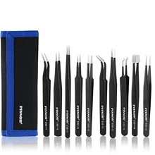 6/10Pcs ESD Tweezers Tool Set High Precision Antistatic Tip Curved Straight Nipper Repair Tool Kit Steeel Multifunction Tweezer
