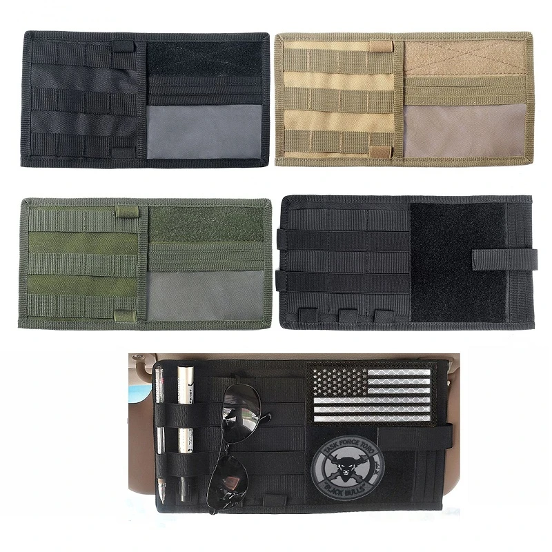 Car Sun Visor Storage Bag Multi-function Cover Molle Webbing Document  Finishing Hang Bag Tactical Card Holder Organize Debris