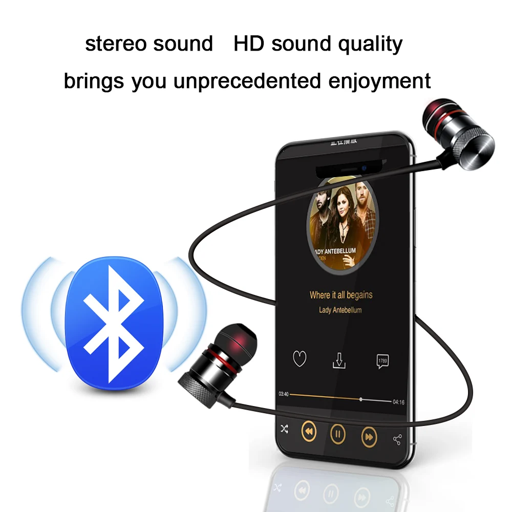 Новейшие Bluetooth-подключенные спортивные наушники стерео гарнитура микрофон беспроводные наушники