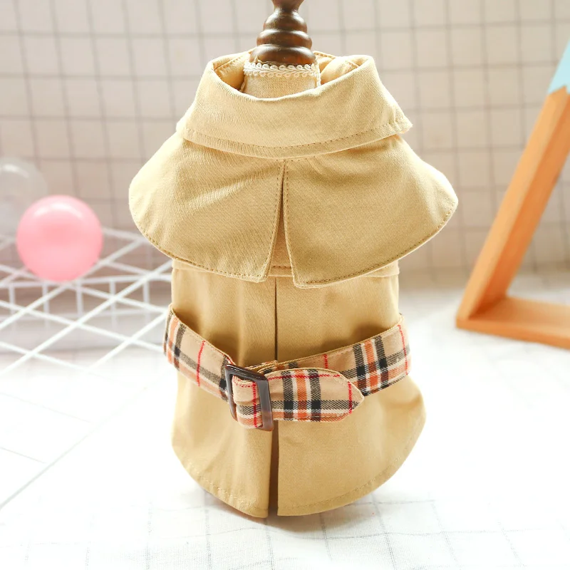 

Dog Clothes Spring Autumn Cotton Classic A-line Silhouette WindBreaker Pet Clothing For Dogs Chihuahua British style Dogs Coats