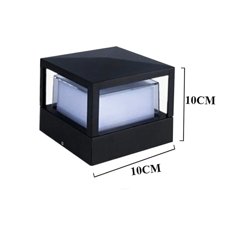 7W Square Add Cover Thrisdar 7 Вт 12 Вт открытый сад крыльцо светодиодный настенный светильник на Колону водонепроницаемый вилла отель дворовая ограда прохода настенный светильник(бра - Испускаемый цвет: 7W Square Add Cover