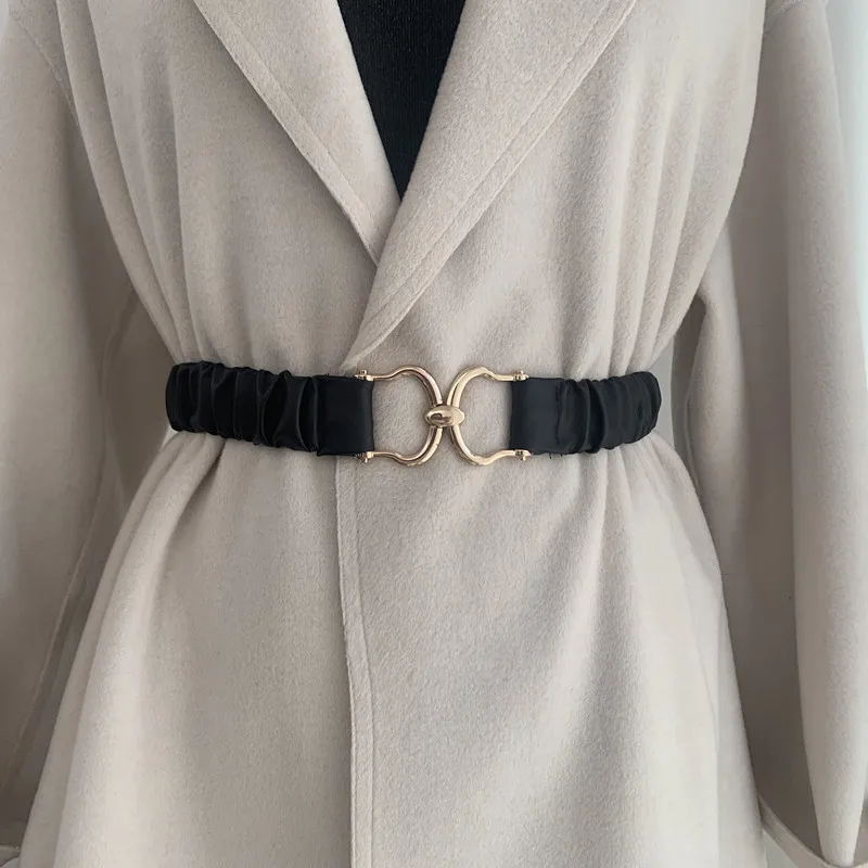 gold belt for dress Fashion Elastic Belts For Women High Quality Designer Brand Waist Strap All-match Lady Dress Coat Sweater Decorative Waistband cute belts