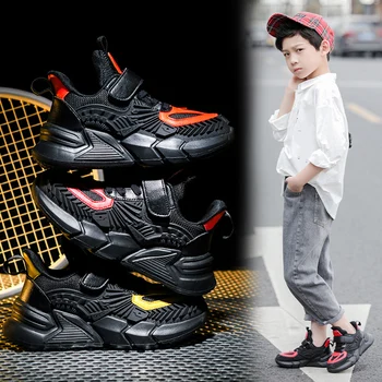 

New Children's tennis running Shoes Boys Sneakers Breathable Comfortable boy casual leather Shoes Kids Plus Size 7 to 16 years