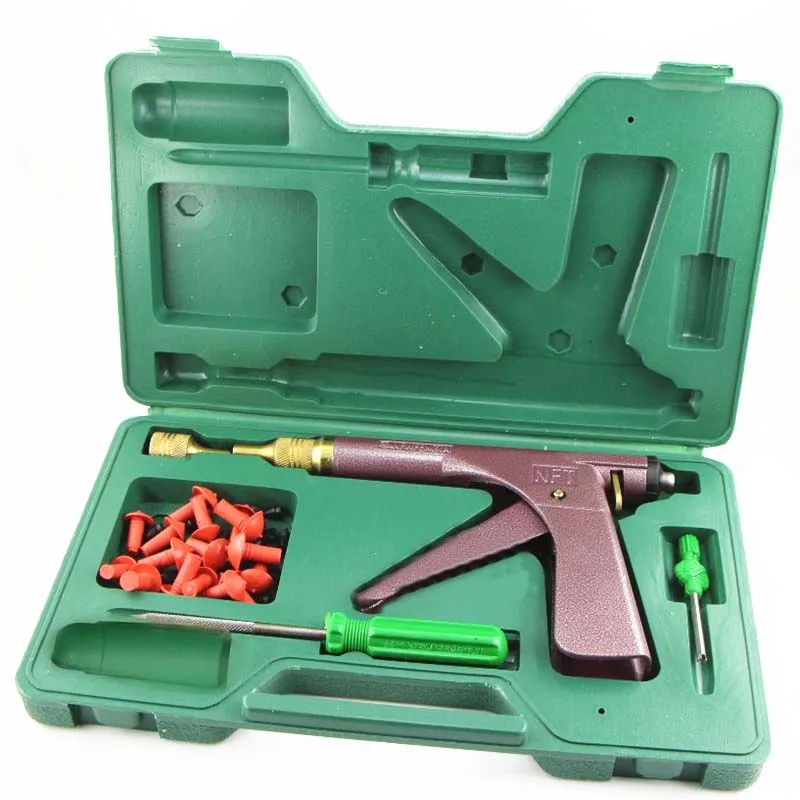 Car Wheel Vacuum Tyre Repair Tool Kit Puncture Plug Repair Air Leak Block Kit with Mushroom Plug Tire Pluger Tubeless Tire Repair Tool Kit