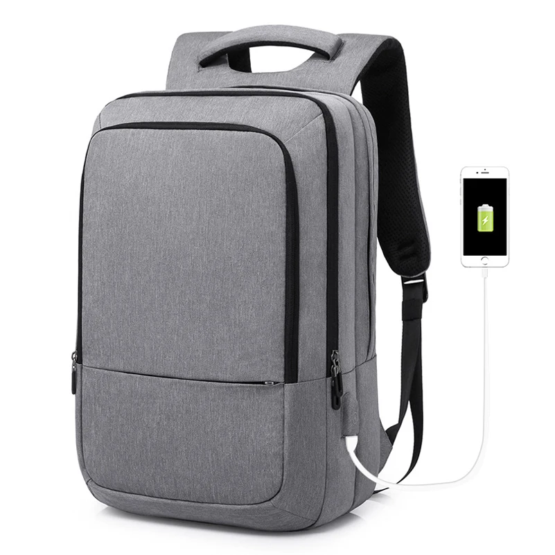

New Fashion Backpack Men's Cotton And Linen Texture Casual Momputer Bag Simple College Backpack With Usb Interface