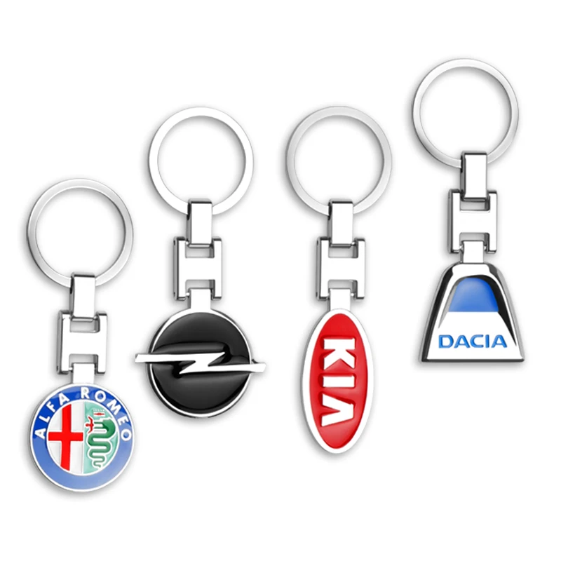 1PCS 3D Metal Auto Car Emblem Keychain Key Chain Ring Decoration For Nissan Hyundai opel Citroen Peugeot Fiat Mazda | Автомобили и