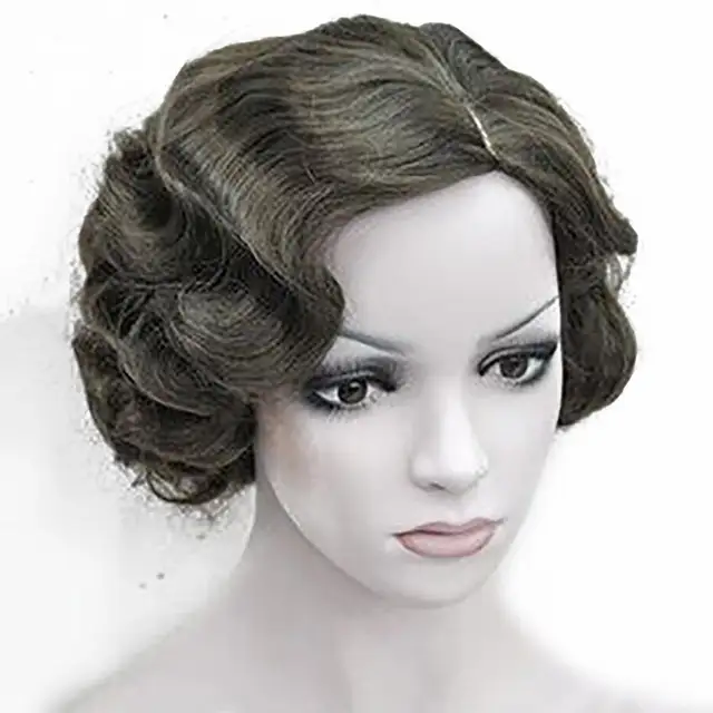 Ladies 1920s Vintage Wig Short Curly Flapper Wig Headwear Marilyn
