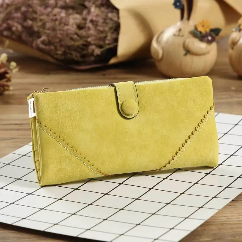 Fashion retro lace women's wallet frosted long buckle solid color ladies wallet clutch womens wallets small wallet money cute Fashion retro lace women's wallet frosted long buckle solid color ladies wallet clutch womens wallets small wallet money cute