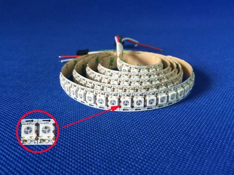 5M WS2812B 144leds/m White PCB WaterProof With Tube Ip67 Digital 5050 RGB LED Strip DC5V Individually Addressable Led Strip
