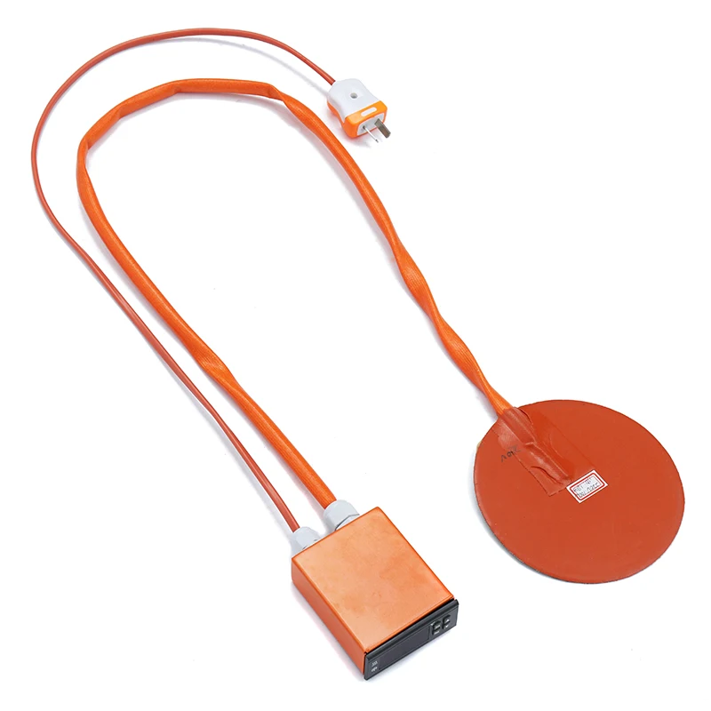 

120V / 220V 80W Round Silicone Heater With LCD Thermostat Digital Controller Silicone Electric Heating Pads 6 inches Heat Mat