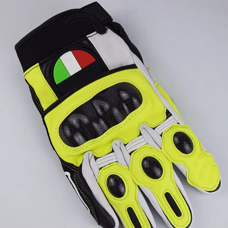 Motorcycle Locomotive Gloves Men's Carbon Fiber Protect Genuine Leather Motorbike Gloves Road Racing Riding Touring