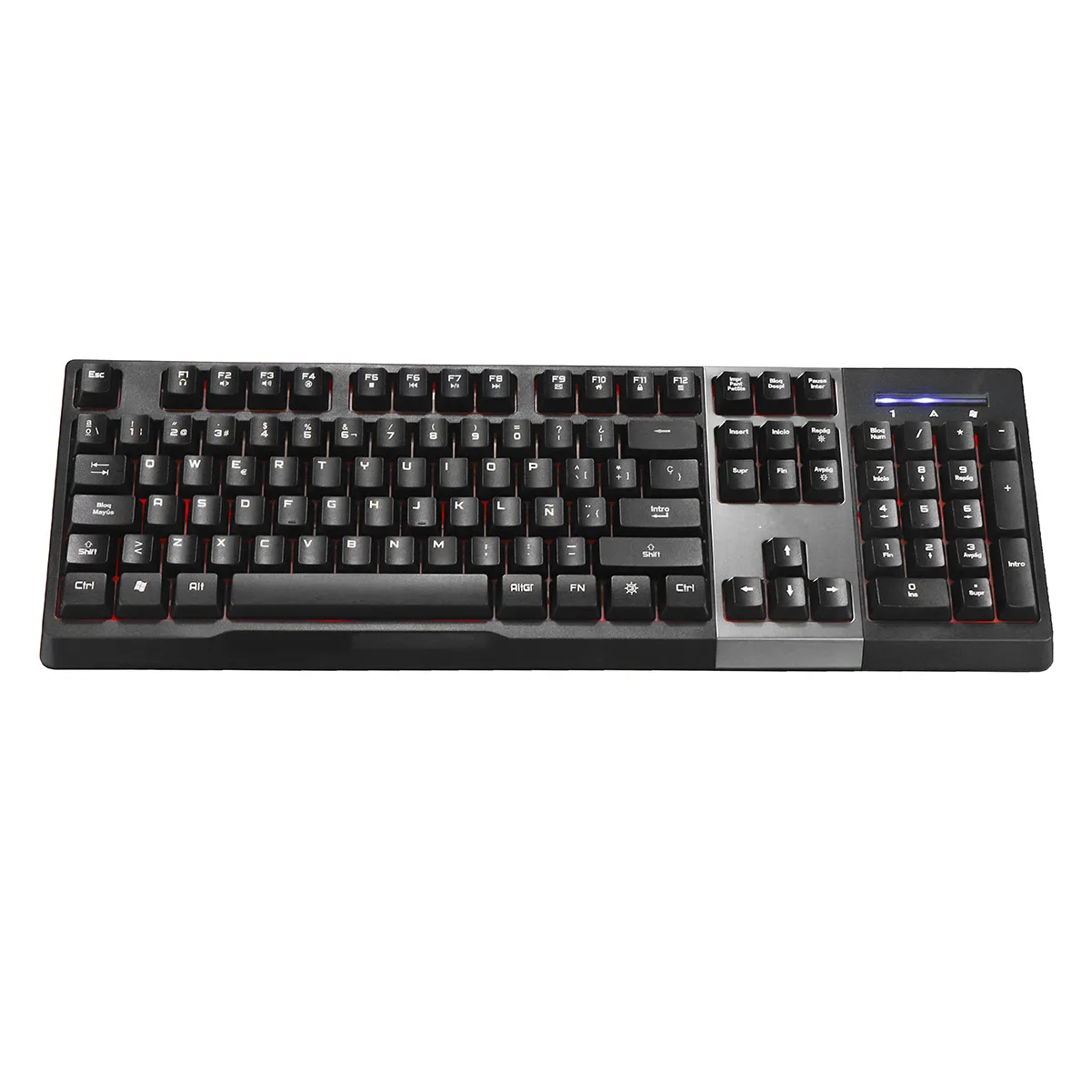 INSMA 104keys Wired Light Up keyboard 3Color Backlight Mechanical Feel 12 Multimedia Function Buttons Gaming Office Household