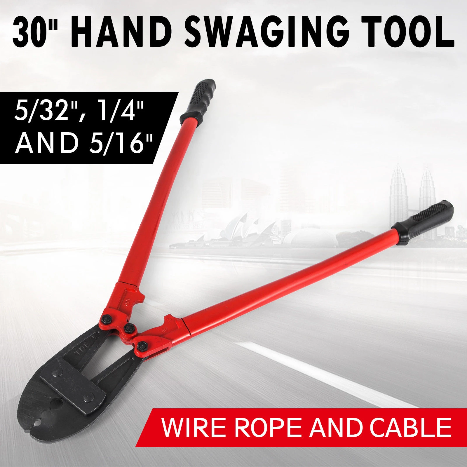 Hoists, Winches & Rigging 30" Hand Swager Swaging Crimping Tool for 5/