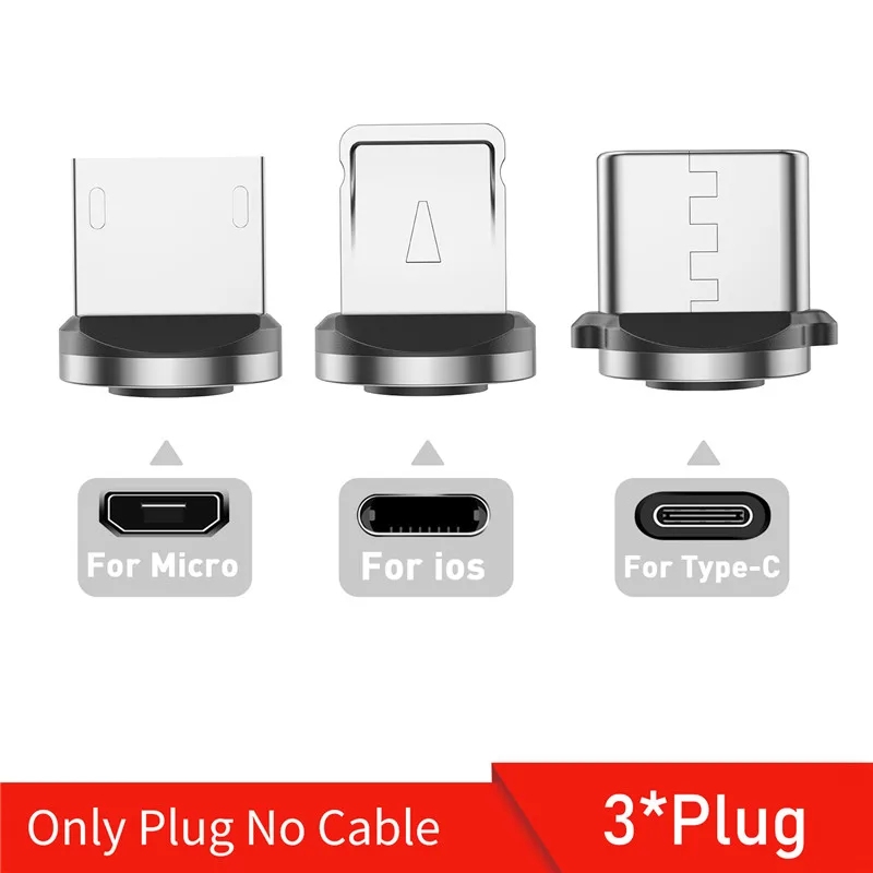 type of android charger USLION Magnetic Cable 3A Fast Charging Magnet Charger Micro USB Type C LED Cable For iPhone 11 12 Xiaomi Data Wire Cord Cable mobile phone cables Cables