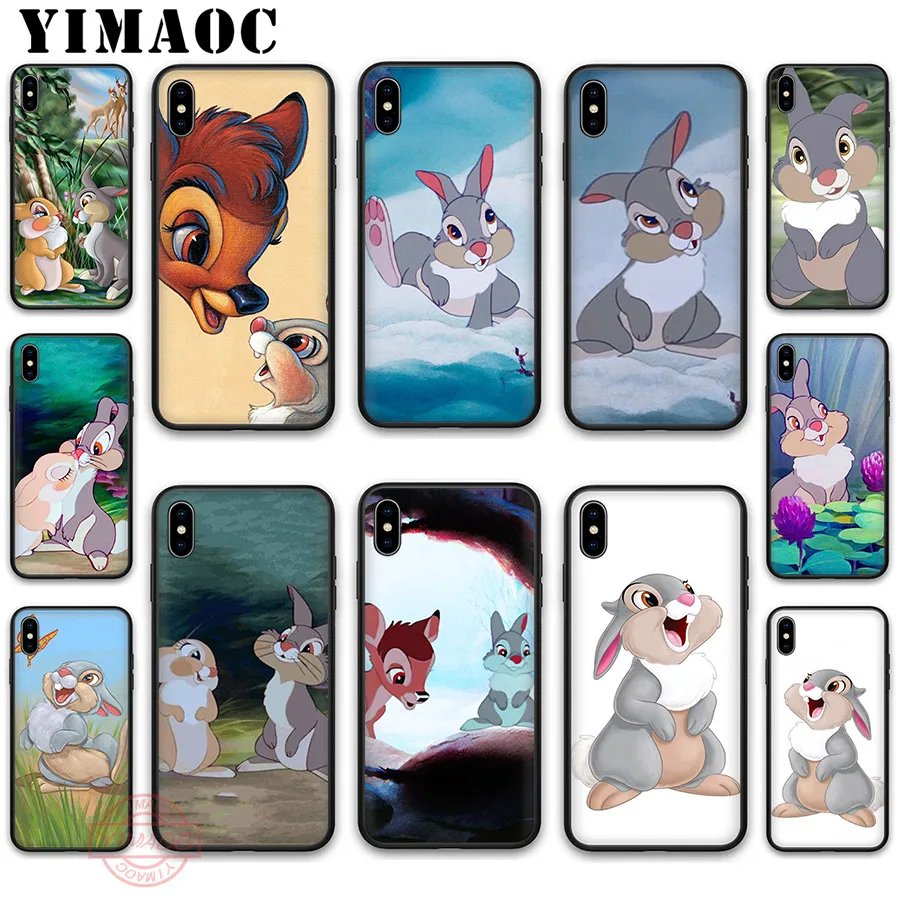 

YIMAOC Bambi Thumper Soft Silicone Case for iPhone 11 Pro XR X XS Max 8 7 6Plus 5S SE 6SPlus 7Plus 8Plus iPhone 11 Pro Max Case