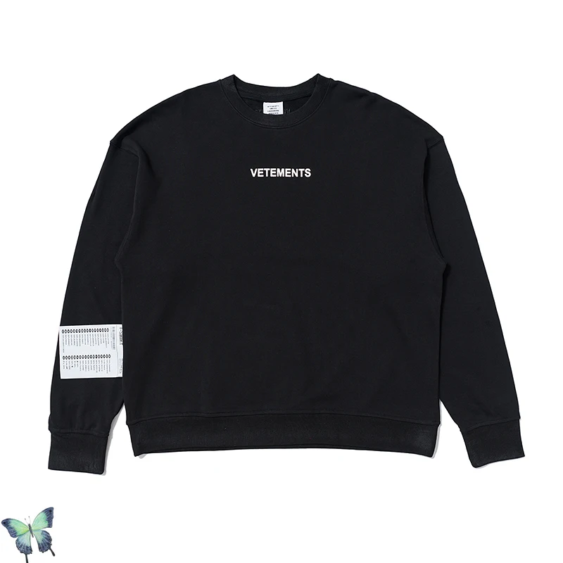 

Autumn Winter Big Label Vetements Sweatshirt Men Women Cotton High Quality Simple Sweatshirts Vetements Pullover Fast Shipping