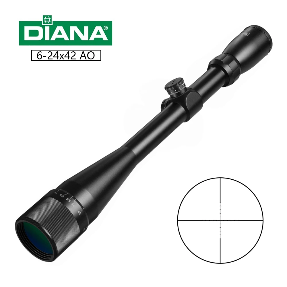 DIANA 6 24x42 AO Тактический Riflescope Mil Dot Сетка оптический прицел винтовка Сфера
