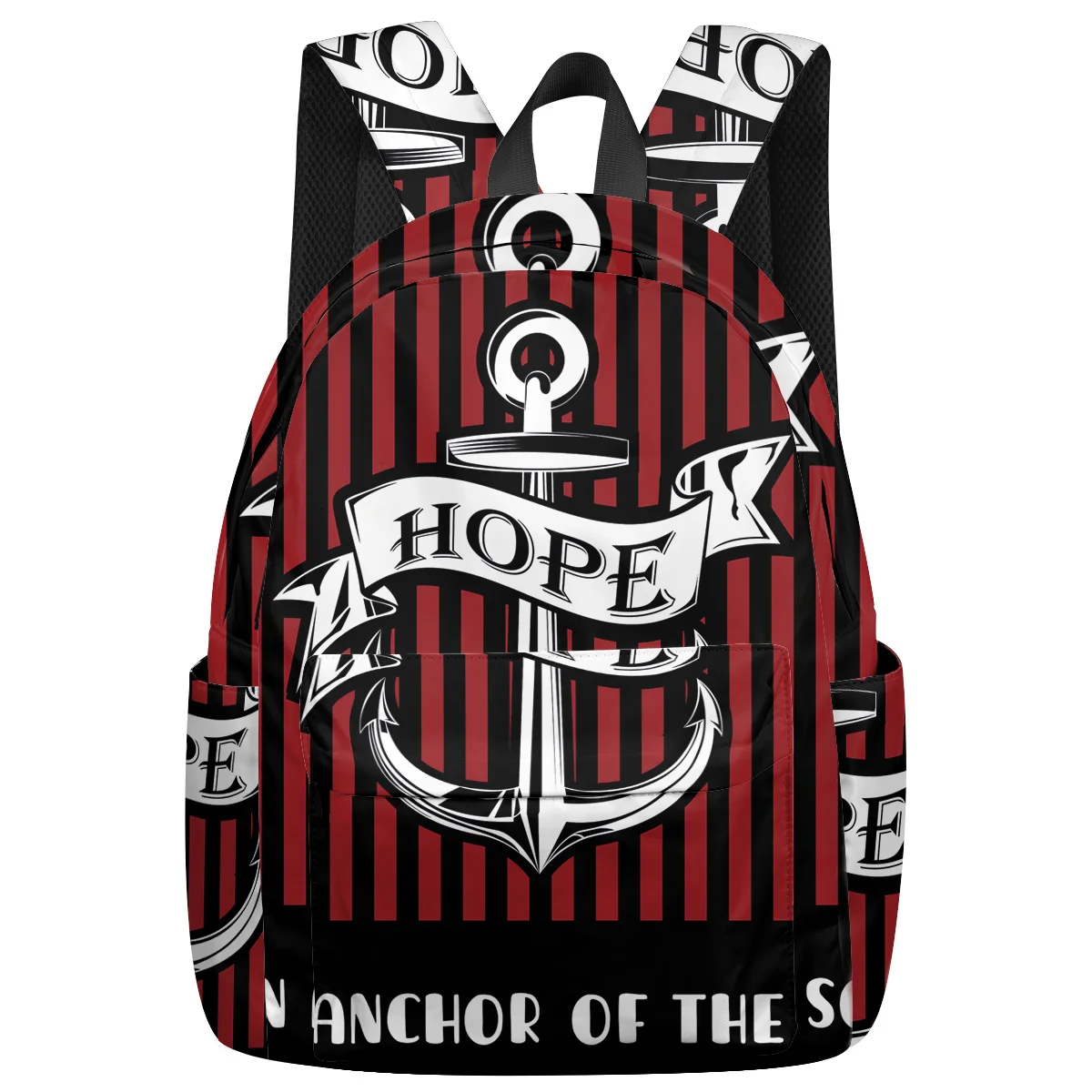 

Nautical Style Hope Is The Anchor Of The Soul Elementary School Students College Backpacks Athletic Backpack Scratch-Resistant
