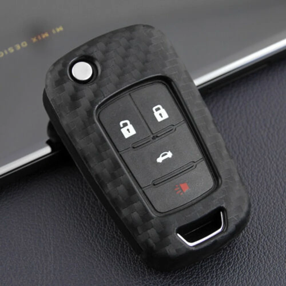 Matt Carbon Fiber Smart Car Key Case Cover Fob Protector Accessories For Buick