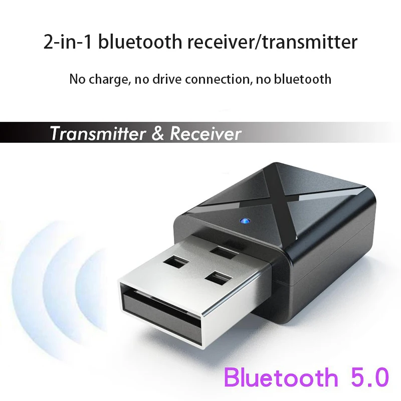 Портативный USB Bluetooth 5,0 адаптер приемник Мини беспроводной передатчик аудио адаптер для компьютера ноутбука домашняя стереосистема