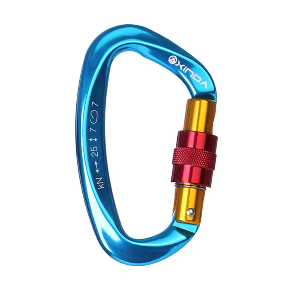 

25KN Professional Carabiner D Shape Climbing buckle Security Safety Master Lock Outdoor Rock Climbing Buckle Equipment