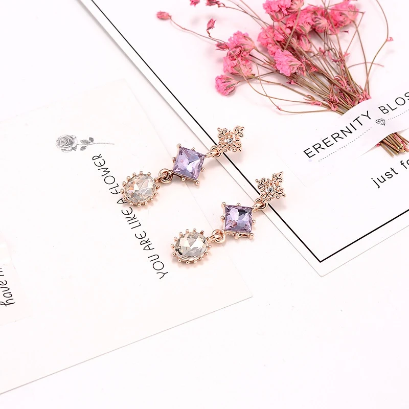 MENGJIQIAO 2019 New Korean TV Star Elegant Crystal Long Trassel Drop Earrings For Women Circle Water Drop Oorbellen Party Jewery