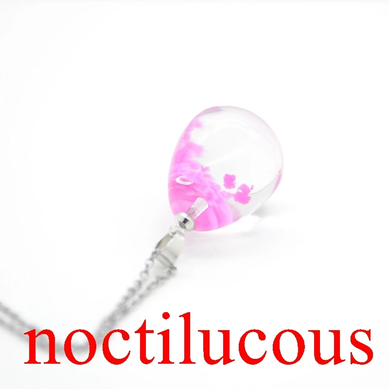 noctilucous 18 Градиент голубое небо и белые облака, прозрачный кристалл смолы кулон, дамы и творческие ювелирные ожерелья ручной работы XL-36 - Окраска металла: noctilucous 18