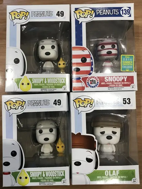 

4pieces/set Exclusive Official Funko pop Peanuts Vinyl Action Figures Collectible Model Toy with Original Box