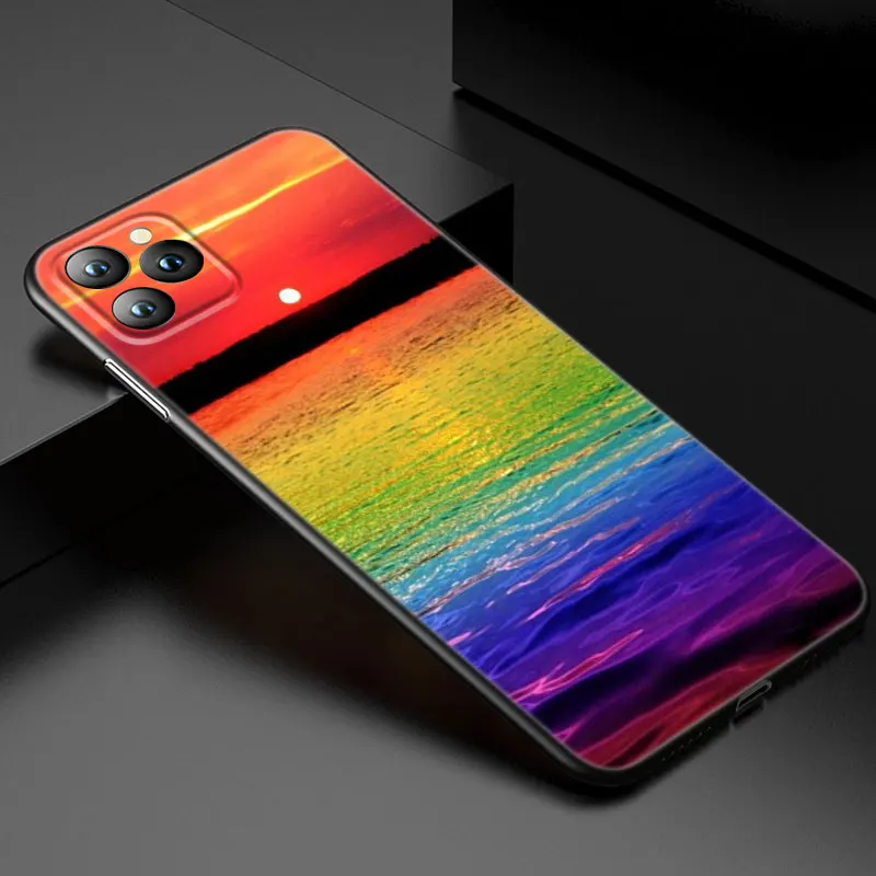 Beautiful Rainbow Colour Phone Case For Apple iPhone 13 12 Mini 11 Pro XS Max XR X 8 7 6S 6 Plus 5S 5 SE 2020 Soft Black Cover- Hcfa0e46bf1a1458483d727c5951da802l