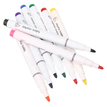 

8pcs/set Multicolor Fabric Marker Pens DIY Clothes Textile Markers T-shirt Painting Arts Pen For Student Child Writing Supplies