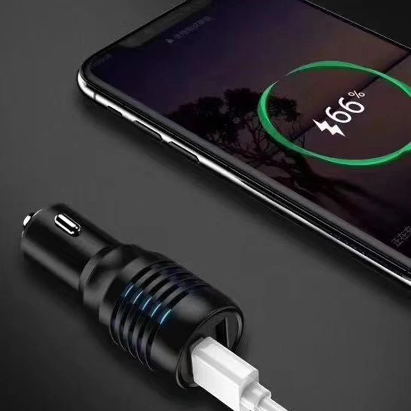 30pcs New Original high quality Mini Fast charging car charger Dual USB Quick charge 24W Metal Style factory wholesale DHL cheap