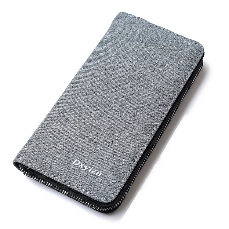 

Cross Border for Large-Volume MEN'S LONG Pattern Wallet Canvas Zipper Korean-style Fashion Youth Wallet Business Multi-Function