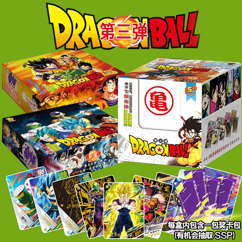 New Genuine Third Generation Anime DRAGON BALL Z SSP Flash Card Hero Son Goku Vegeta IV Figure KidsToy Gifts Game Cards | Игрушки и