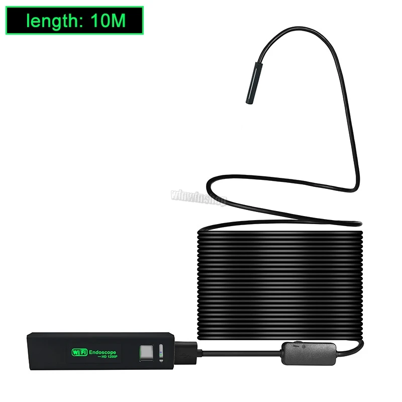 Impermeável sem Fio Câmera de Borescope para Ios 1200p2-10m da Lente do Endoscópio Wifi Câmera Mini Rígido 8mm 8 Led Android pc hd Fio 5 8mm 8 led câmera de borescope para ios android pc