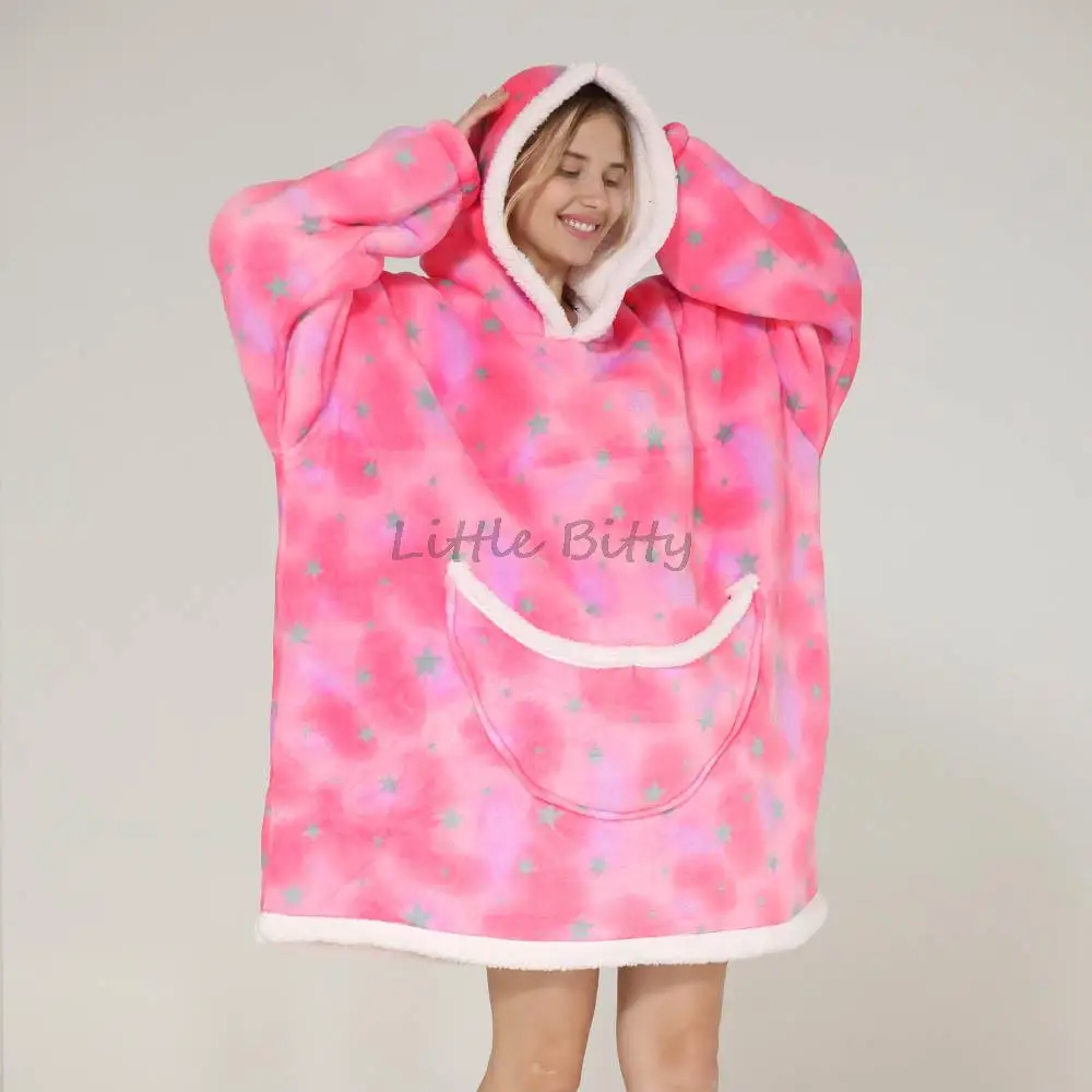 Wearable Blanket Adult Kids Sizes Winter Family Hoodie Blankets Oversized Hoodie TV Blanket for Women Men Kids Family Pajamas matching couple outfits