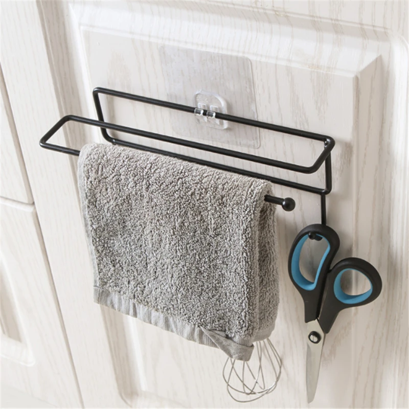 Самоклеящаяся вешалка для полотенец черный белый держатель железный крючок