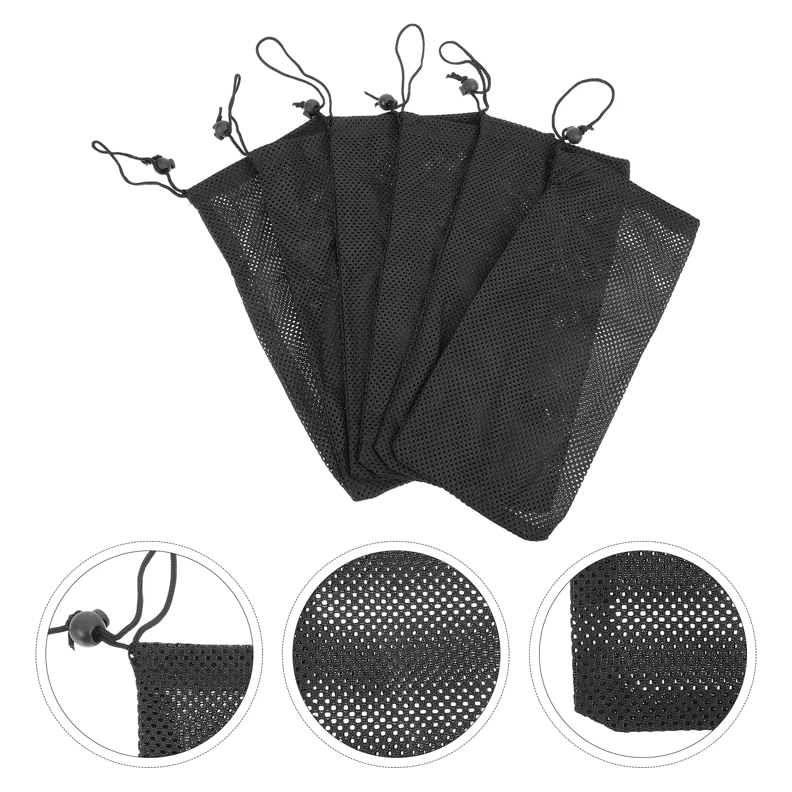 6Pcs Filter Mesh Bag Polyester Fish Tank Filter Bags Storage Bag for Aquarium (Black)Filters