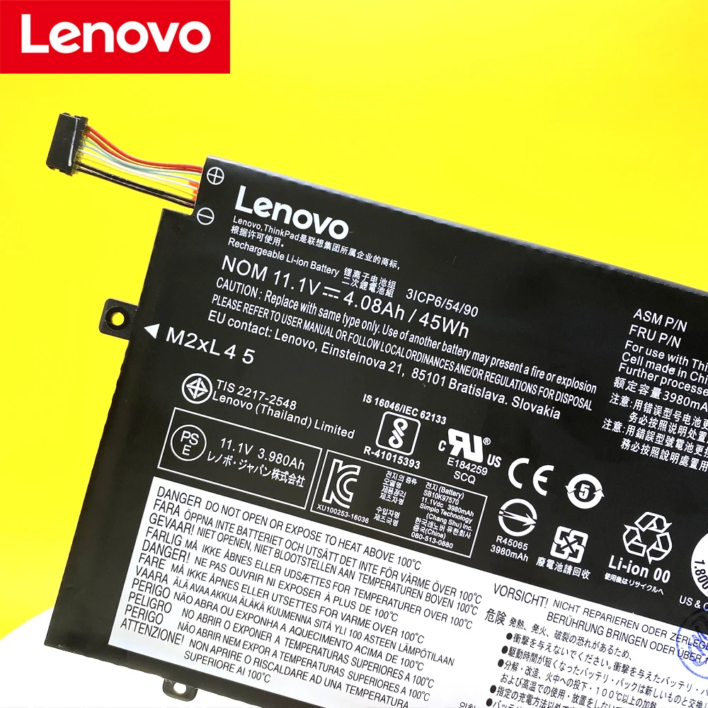 para Lenovo Thinkpad E470 E470c E475 Série Sb10k97568 Sb10k97569 Sb10k97570 01av411 01av412 01av413 Bateria do Portátil Novo - Imagem 6