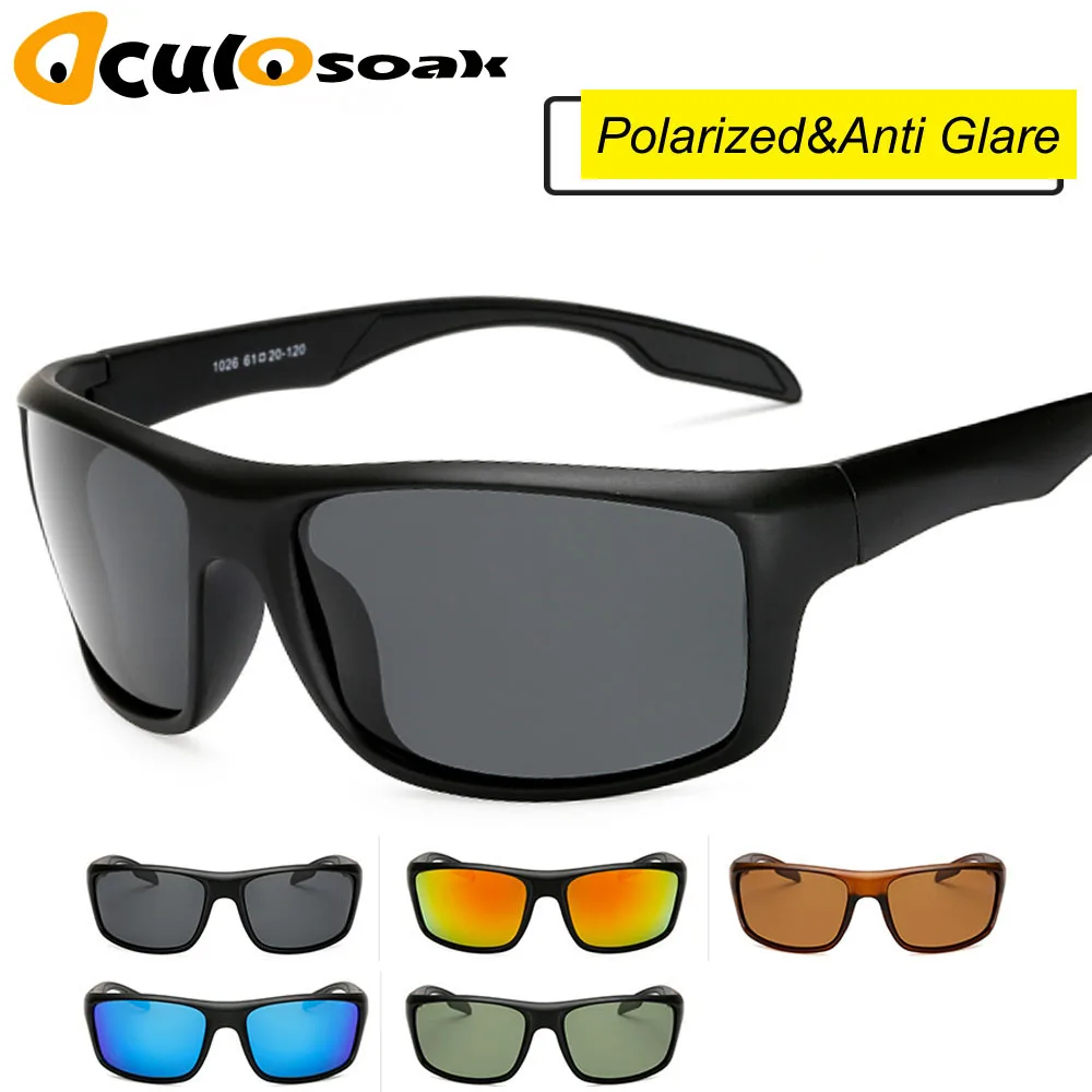 

Men Classic Polarized Sunglasses Male Eyewear Driving Rectangle Mirror Sun Glasses 100% UV Protection Gafas oculos de sol 1026